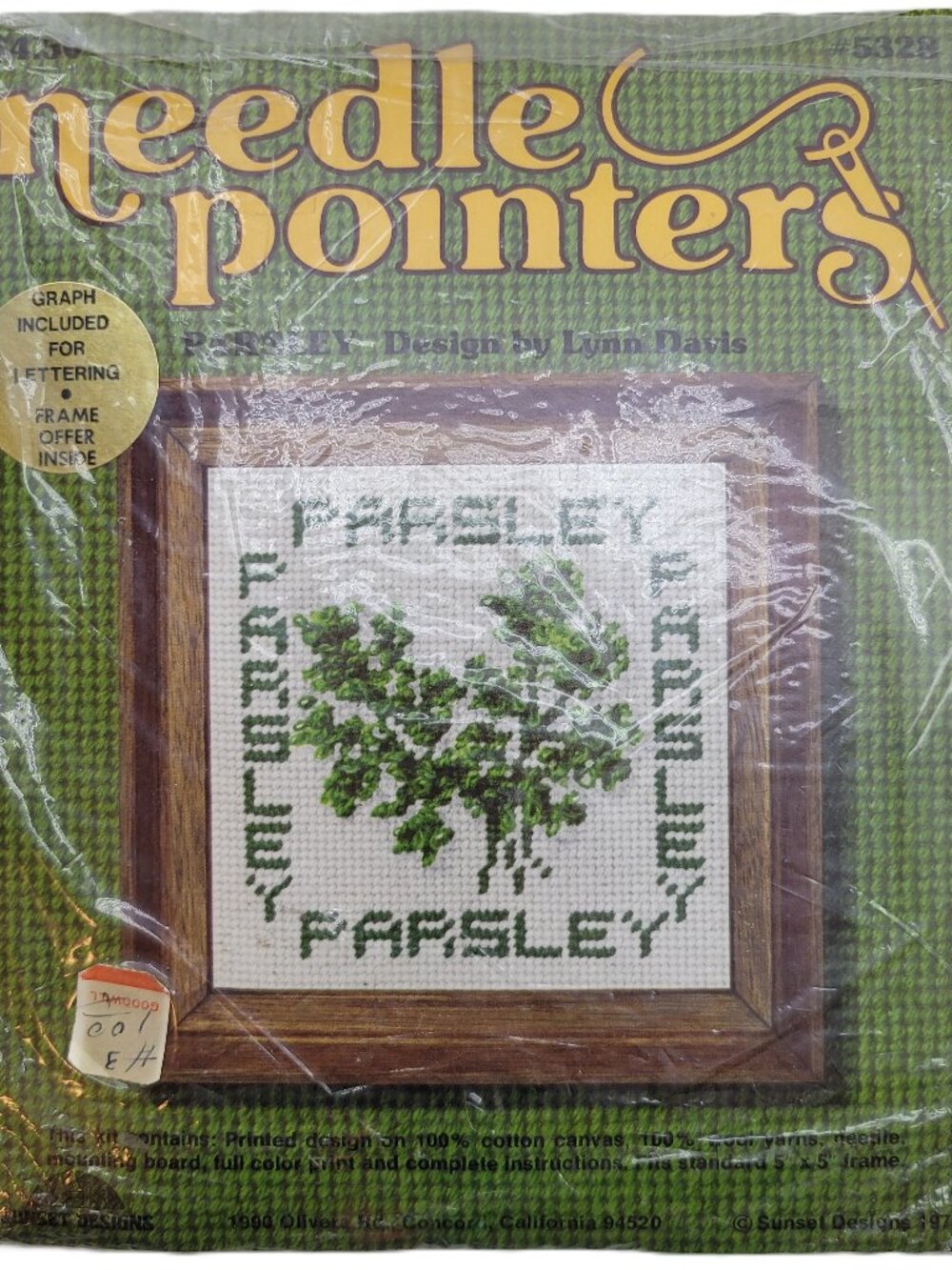 Vintage 1974 Needle Point Kit Parsley Sunset Designs Complete Sealed Craft Kit